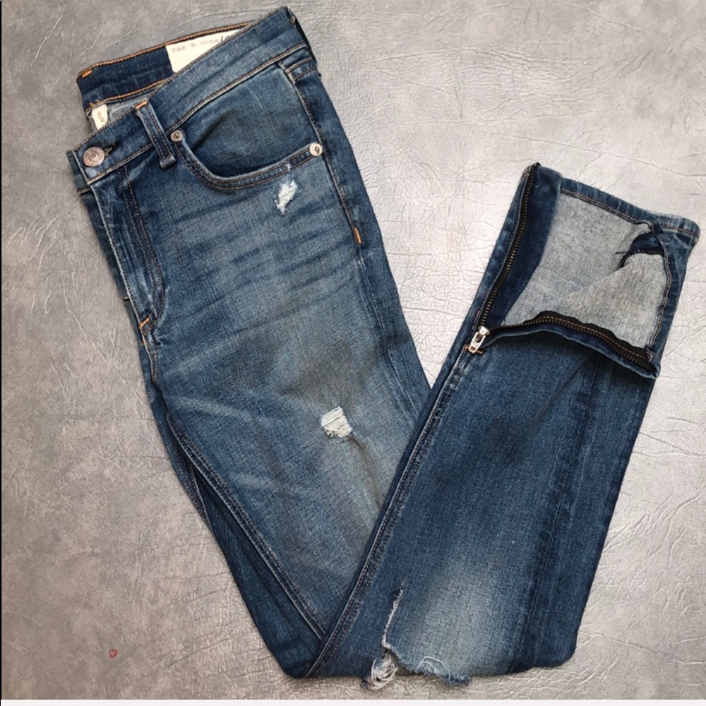 Rag & bone zipper Capri jean